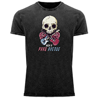 Camiseta Rock Skull Denim Negra