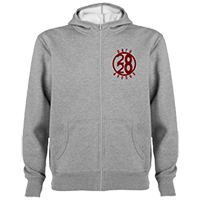 Sudadera Brand cremallera gris jaspeado